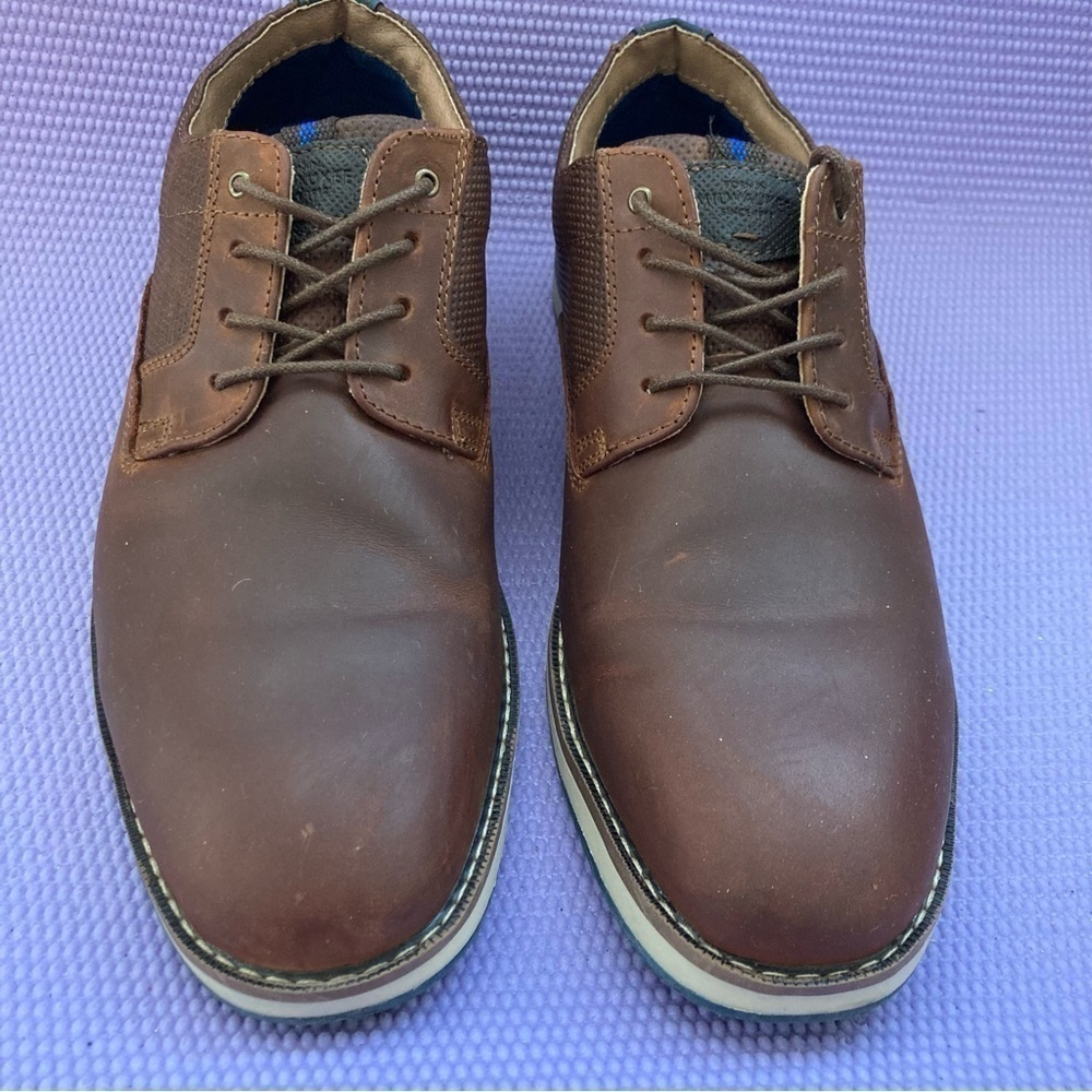 Nunn Bush Circuit Plain Toe Leather Oxfords Brown 2 -Tone Men’s 10M - Picture 2 of 8